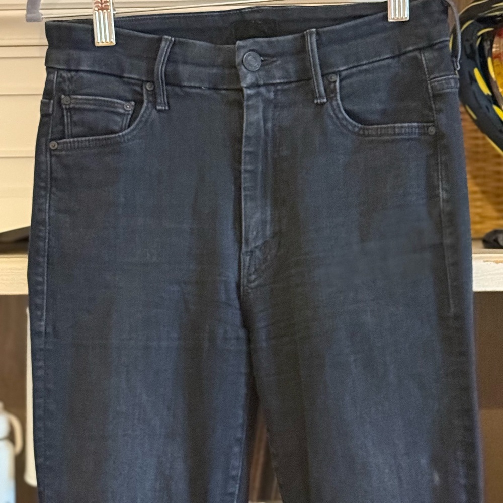 MOTHER jeans black size 26 high waisted looker blackbird star back pocket - Picture 5 of 7